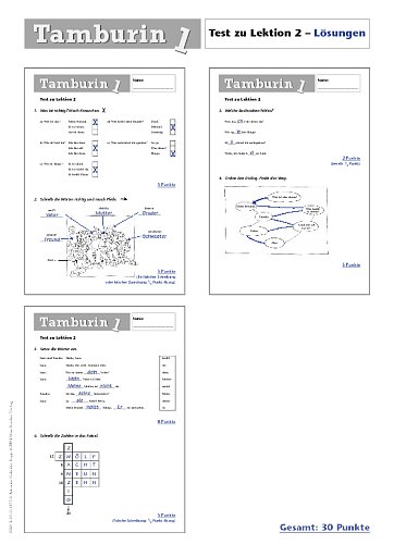 Test zu Lektion 2 – Lösungen