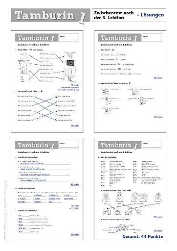 Zwischentest nach der 3. Lektion - Lösungen