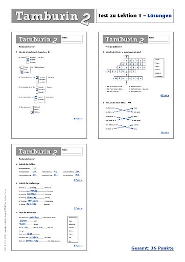 Test zu Lektion 1 – Lösungen