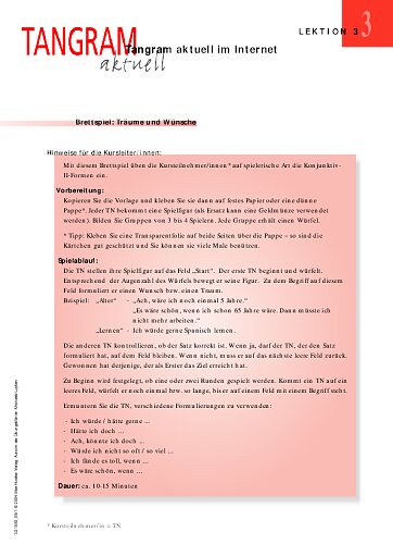 Brettspiel: Träume und Wünsche