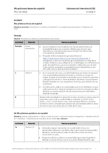 Unterrichtsplan