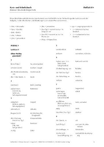 Glossar Deutsch-Ungarisch