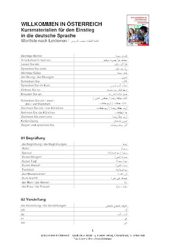 Lektionswortschatz Arabisch