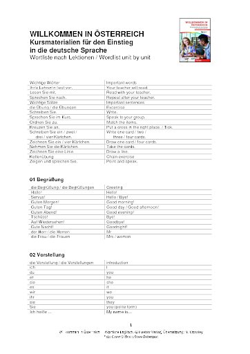 Lektionswortschatz Englisch