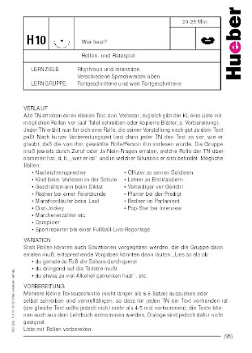 Wer liest? - Ein Rollen- und Ratespiel