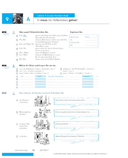 Arbeitsbuch, Lektion 9