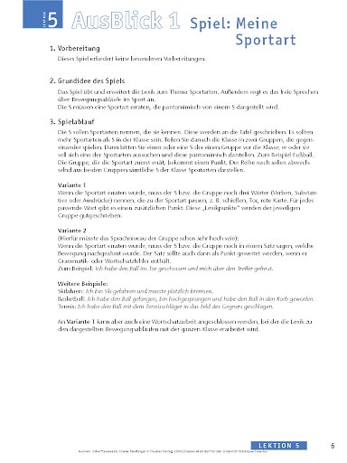 Spiel: Meine Sportart