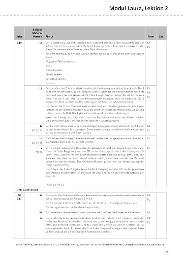 Modul Laura, Lektion 2