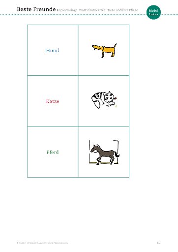 Tiere und ihre Pflege