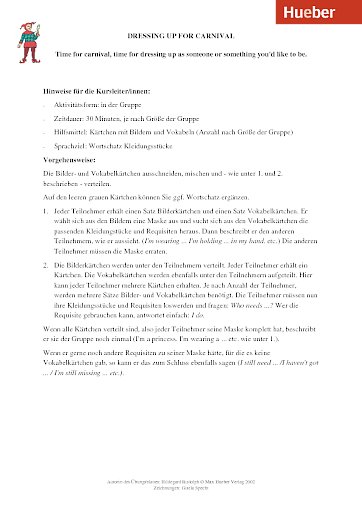 Dressing up for Carnival