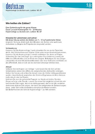 Wie heißen die Zahlen?