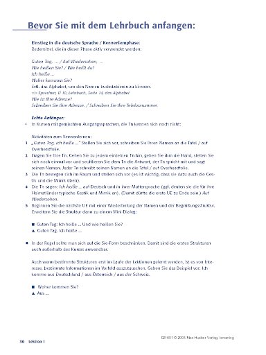 Bevor Sie mit dem Lehrbuch anfangen: