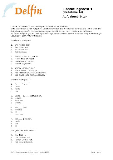 Einstufungstest 1