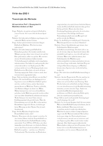 Transkripte der Hörtexte