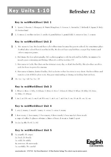 webWorkSheets Unit 1-10: Key