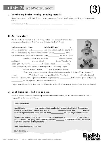 webWorkSheet Unit 7