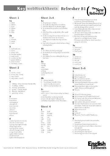 webWorkSheets Unit 1-10: Key
