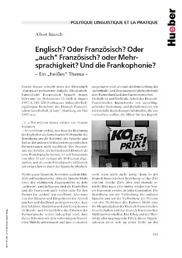 Englisch? Oder Französisch? Oder ...