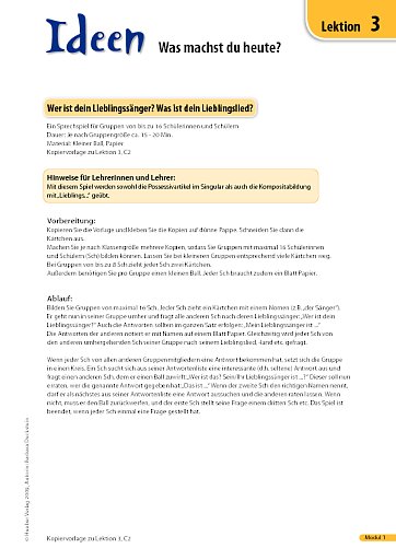 Wer ist dein Lieblingssänger? Was ist dein Lieblingslied?