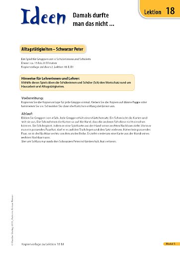 Alltagstätigkeiten – Schwarzer Peter