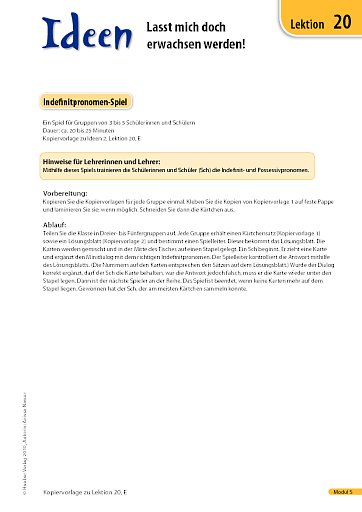 Indefinitpronomen-Spiel 