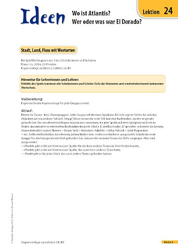 Stadt, Land, Fluss mit Wortarten 