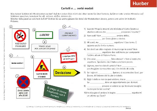 Cartelli e ... verbi modali