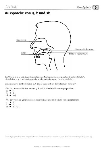 Hinweise zur Aussprache: g, k und sk