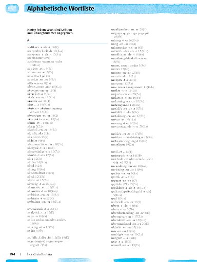 Arbeitsbuch: Alphabetische Wortliste