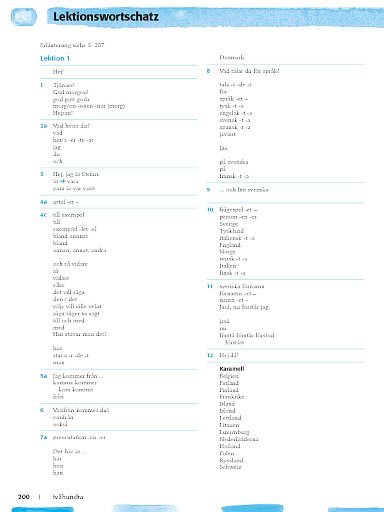 Kursbuch: Lektionswortschatz