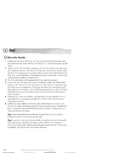 Lehrerhandbuch, Lektion 1