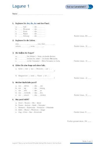 Test mit Lösungen zur Lerneinheit 1