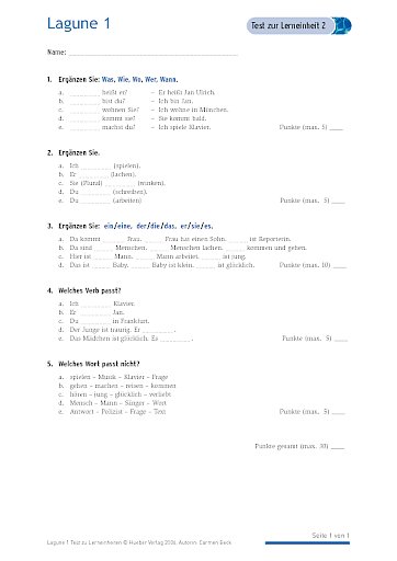 Test mit Lösungen zur Lerneinheit 2