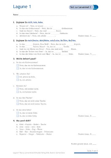 Test mit Lösungen zur Lerneinheit 3