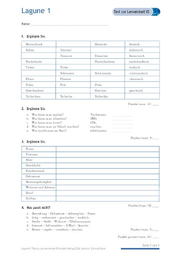 Test mit Lösungen zur Lerneinheit 10