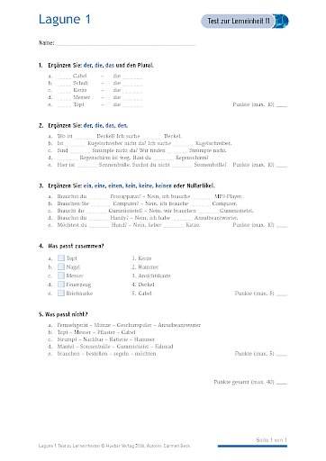 Test mit Lösungen zur Lerneinheit 11