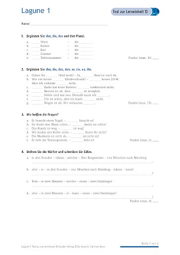 Test mit Lösungen zur Lerneinheit 13