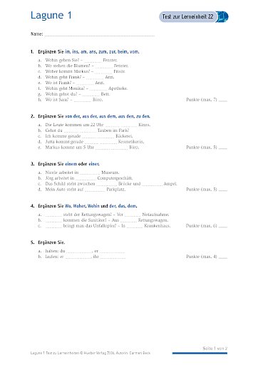 Test mit Lösungen zur Lerneinheit 22