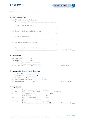 Test mit Lösungen zur Lerneinheit 23