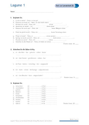 Test mit Lösungen zur Lerneinheit 26
