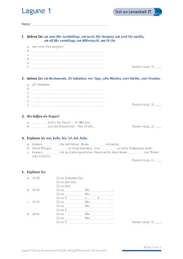 Test mit Lösungen zur Lerneinheit 27