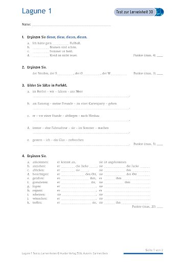 Test mit Lösungen zur Lerneinheit 30