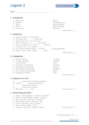 Test mit Lösungen zur Lerneinheit 2