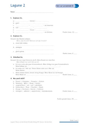 Test mit Lösungen zur Lerneinheit 8