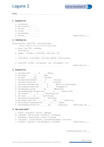 Test mit Lösungen zur Lerneinheit 21