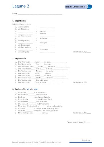 Test mit Lösungen zur Lerneinheit 24