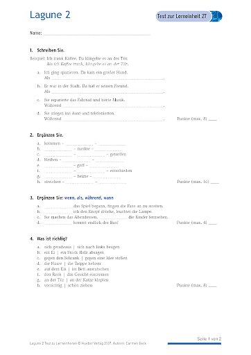 Test mit Lösungen zur Lerneinheit 27