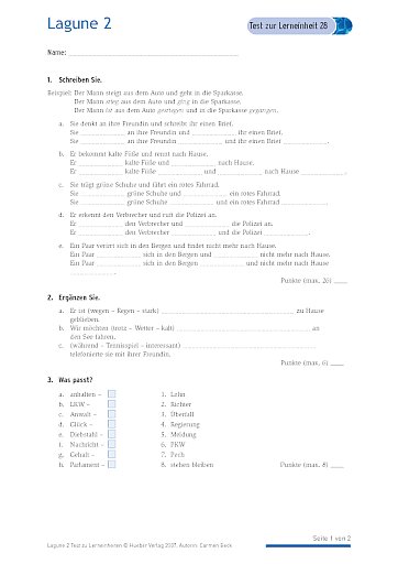 Test mit Lösungen zur Lerneinheit 28