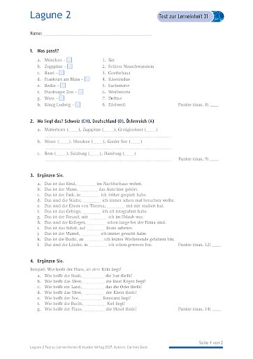 Test mit Lösungen zur Lerneinheit 31
