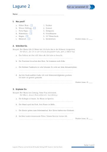 Test mit Lösungen zur Lerneinheit 32